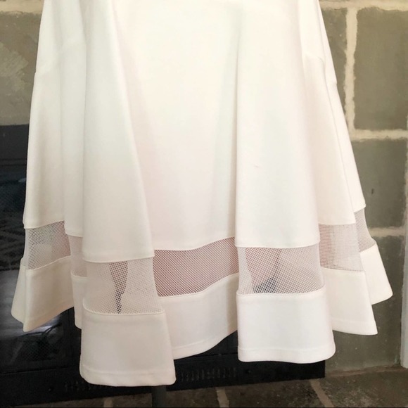 ERIN FETHERSTON | Tessa White Mesh Nude Dress 6 Flounce Mesh - Picture 5 of 11